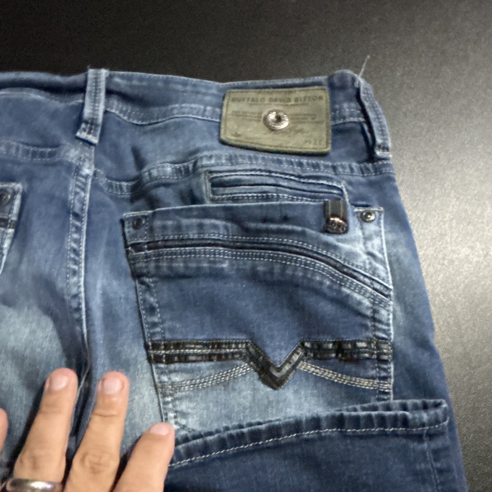 Buffalo David Bitton Straight Fit Stretch Medium Wash Blue Jeans W33xL32 - Picture 4 of 7